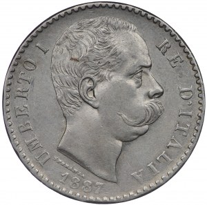 Italy, 2 lire 1887