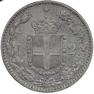 Italy, 2 lire 1887