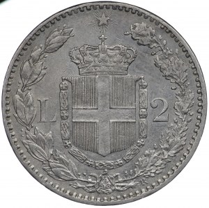 Italy, 2 lire 1887