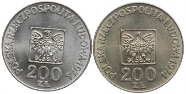 200 zl. 1974, XXX lar PRL - sada 2 kusů
