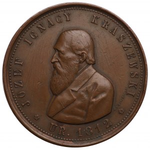 Józef Ignacy Kraszewski, medal autorstwa Malinowskiego 1879 r.