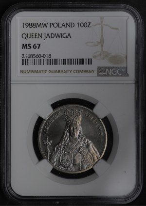 PRL, 100 zlotých 1988, Jadwiga