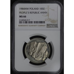 PRL, 100 złotych 1984, 40 lat PRL