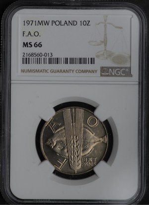 PRL, 10 zlotých 1971, FAO