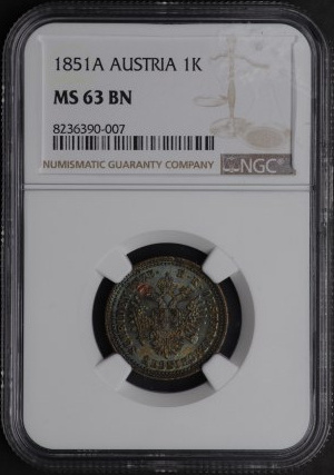 Austria, 1 kreuzer 1851 A