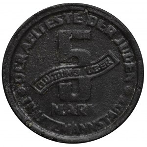 Lodz Ghetto, 5 marks 1943, magnesium, variety 1/1