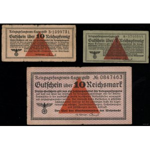 Kriegsgefangen Lagergeld (1939-1945), série de 3 billets, sans date (1939)