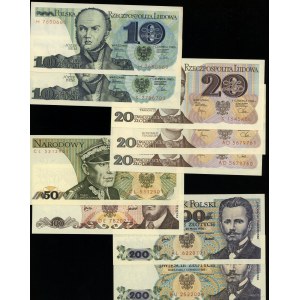 Polen, Satz von 9 Banknoten, 1976-1982