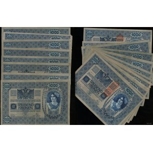 Austria, zestaw: 20 x 1.000 koron, 2.01.1902 (1919)