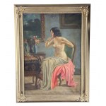 UNIDENTIFIED SIGNATURE, Woman looking into a mirror