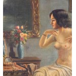 UNIDENTIFIED SIGNATURE, Woman looking into a mirror