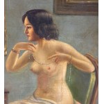 UNIDENTIFIED SIGNATURE, Woman looking into a mirror