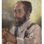 UNIDENTIFIED SIGNATURE, Portrait of a Man with a Pipe