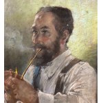 UNIDENTIFIED SIGNATURE, Portrait of a Man with a Pipe
