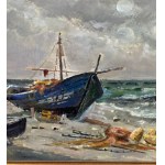 R. TOZZI, Sea with Boats. - R. Tozzi