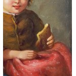 ELIO AMOROSO, Kinder, die mit einem Hund spielen. - Elio Amoroso