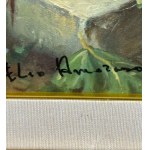 ELIO AMOROSO, Kinder, die mit einem Hund spielen. - Elio Amoroso