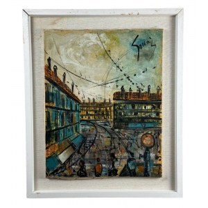 UNIDENTIFIED ARTIST, Street scene with figures