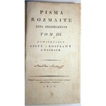ŚNIADECKI - PISMA ROZMAITE T. 1-4 (komplet) wyd. 2. Wilno 1818-1822