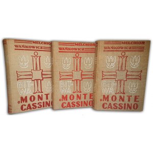 WAŃKOWICZ- BITWA O MONTE CASSINO  t. I-III ORYGINAŁ Rzym-Mediolan 1945-1947