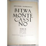 WAŃKOWICZ- BITWA O MONTE CASSINO  t. I-III ORYGINAŁ Rzym-Mediolan 1945-1947