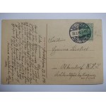Bytom, Beuthen, staw w parku, przystań gondoli, 1916