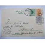 Mysłowice, Myslowitz, trójkąt 3 cesarzy, litografia, reklama Hotelu, 1989