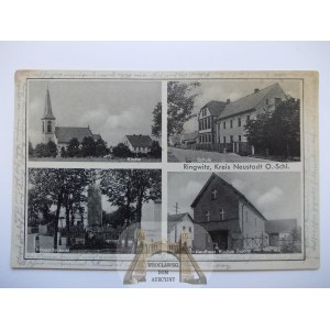 Rzymkowice k. Nysa, szkoła, pomnik, dom handlowy, ok. 1940
