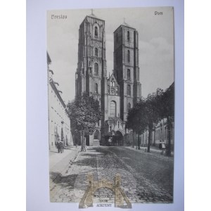 Wrocław, Breslau, rue de la Cathédrale, Cathédrale, 1908