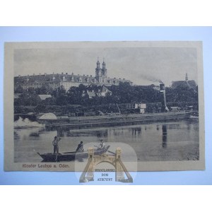 Lubiąż, Leubus, Odra, parowiec, klasztor, 1919