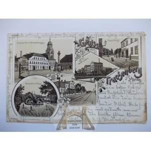 Żmigród, Trachenberg, jednobarwna litografia, ok. 1900