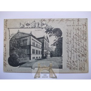 Wołów, Wohlau, gimnazjum, ozdobna ramka, 1908