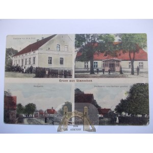 Stęszów k. Wołów, pałac, ulica, gospoda, 1918