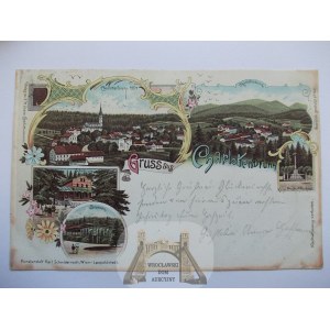 Jedlina Zdrój, Bad Charlottenbrunn, litografia, 1898
