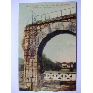Grodziec, zamek, widok na pałac, 1907