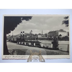 Głogów, Glogau, nabrzeże Odry, ok. 1935