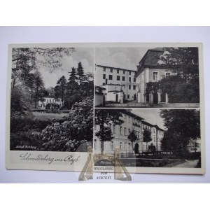 Kowary, Schmiedeberg, pałac, fabryka dywanów, ok. 1940