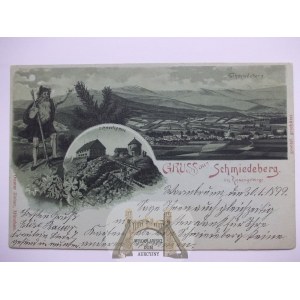 Kowary, Schmiedeberg, litografia, 1899