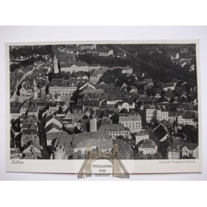Lubań, Lauban, panorama lotnicza, ok. 1940