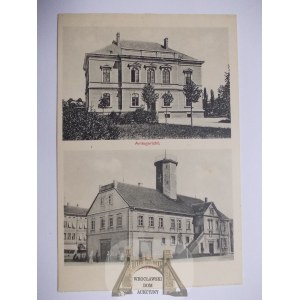 Leśna, Marklissa, sąd, ratusz, ok. 1920