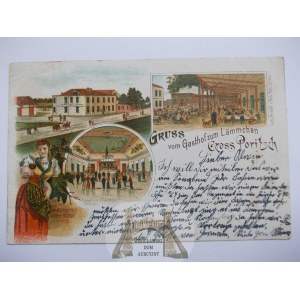 Porajów k. Zgorzelec, gospoda, litografia, ok.1899