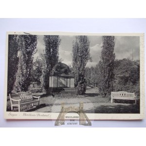 Żagań, Sagan, pomnik artylerzystów, 1937