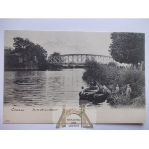 Krosno nad Odrą, Crossen, most, ok. 1900