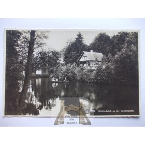 Gryżyna k. Krosno Odrzańskie, staw, młyn, ok. 1935