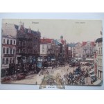Poznan, Market Square, streetcar, crowds of people ca. 1910