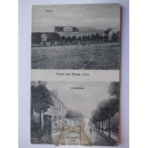 Pniewy, Pinne, Market Square, Langestrasse ca. 1915