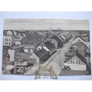 Wągrowiec, Wongrowitz, ulica, panorama 1916