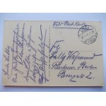 Leszno, Lissa, ratusz, kolaż, orzeł, flagi 1915