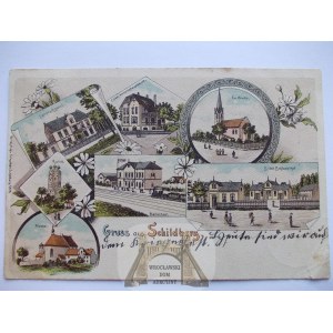 Ostrzeszów, Schildberg, litografia, 7 widoków 1904