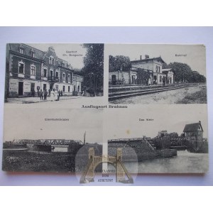 Bydgoszcz, Bromberg, Łęgnowo, dworzec, restauracja, most, śluza 1916